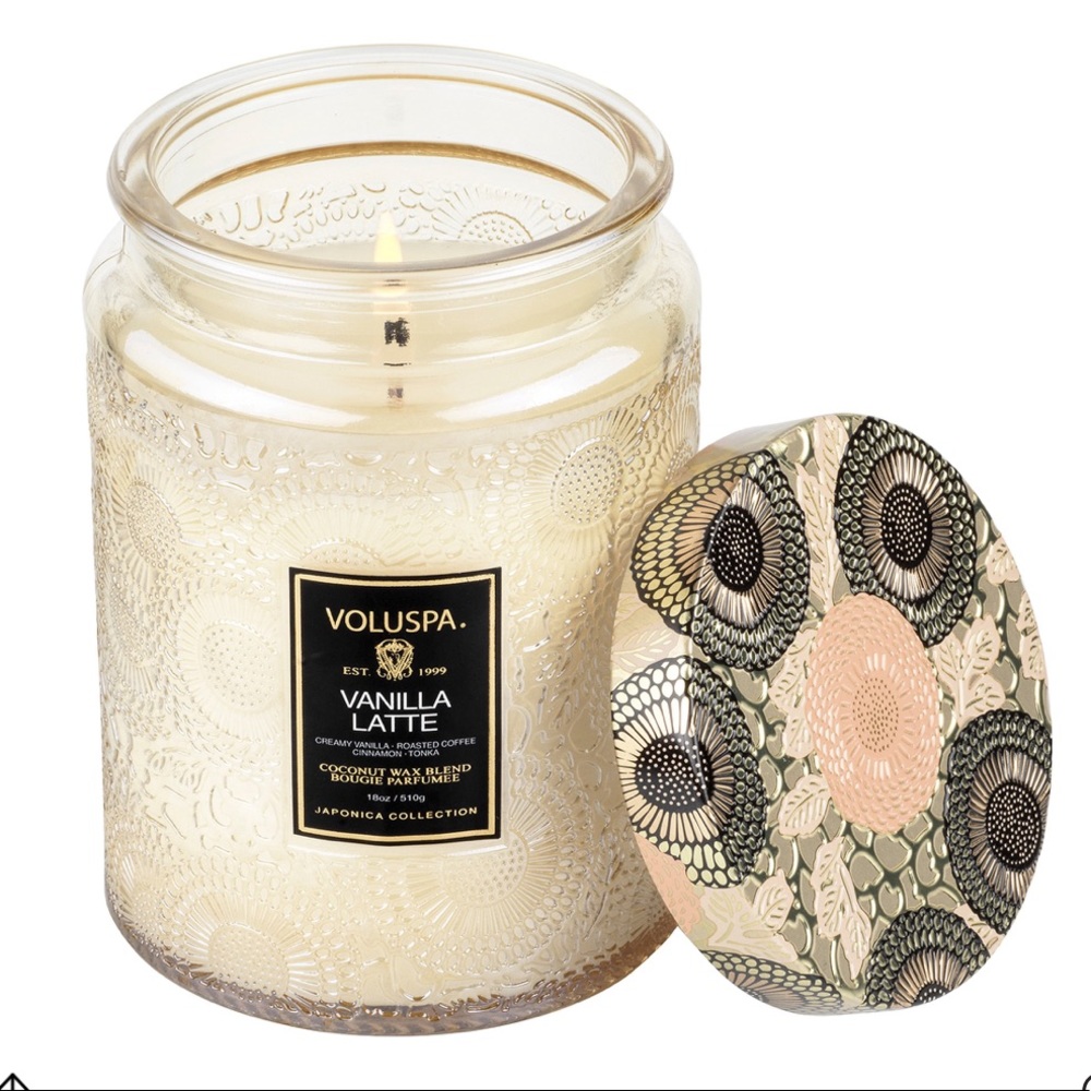 Brand new Voluspa Vanilla Latte Jar Candle